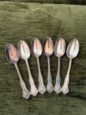 Old WM Rogers 6 Silver plate spoons PAT 1900